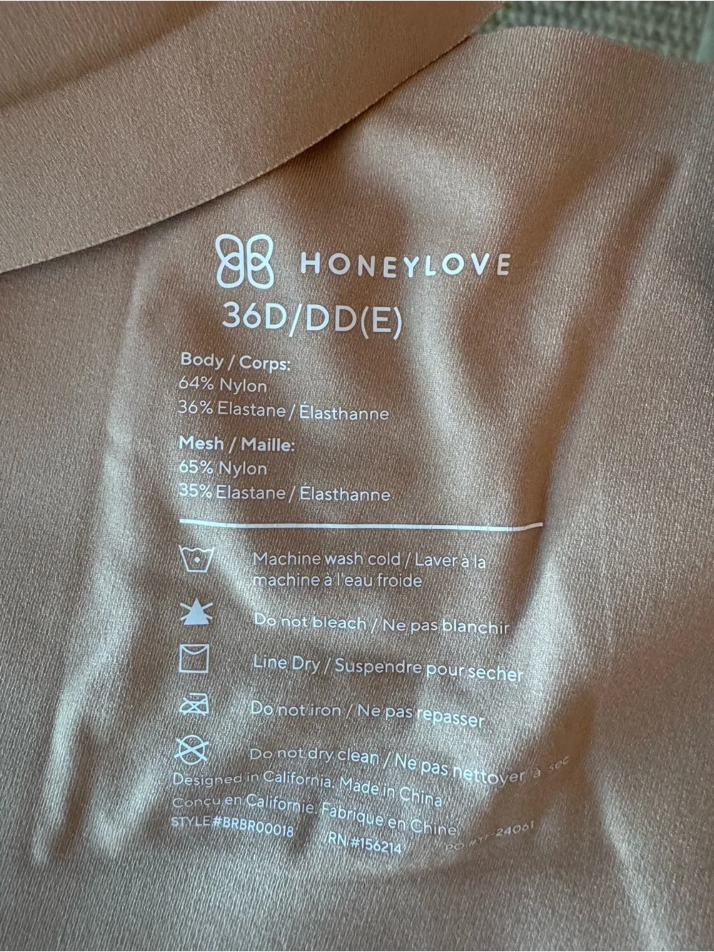Honeylove Silhouette Bra Size 36D/DD(E) Wireless Support Bra